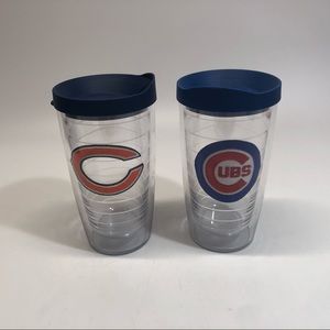 Lot of 2 Chicago Tervis tumblers, Bears Cubs